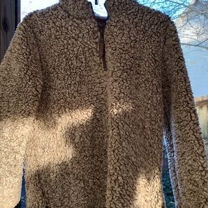 Girls large True Grit fluffy pullover jacket